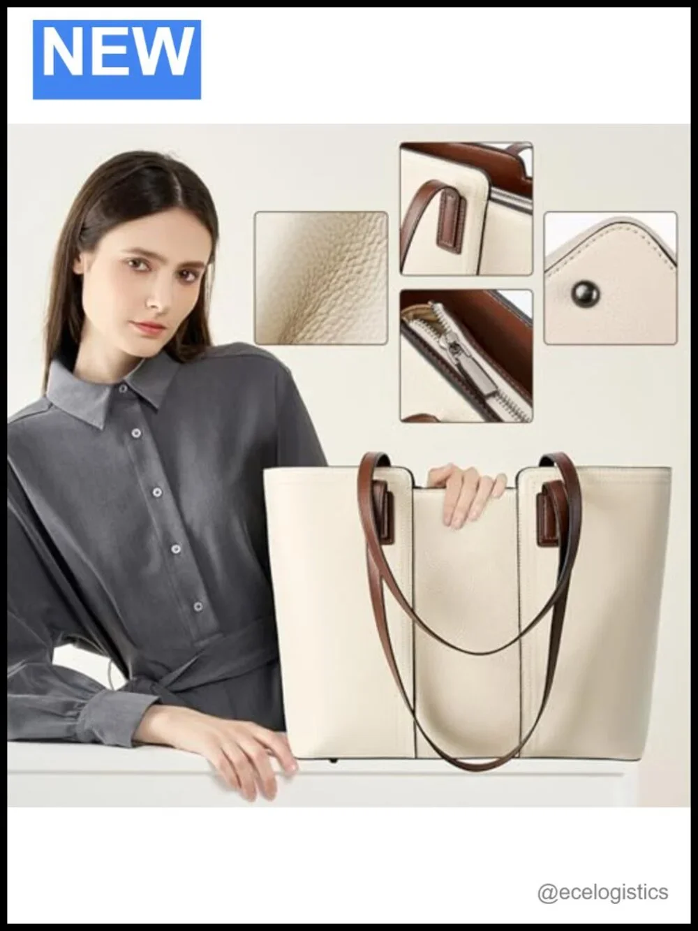 Genuine Leather Large Tote Bag for Women, Shoulder Handbags